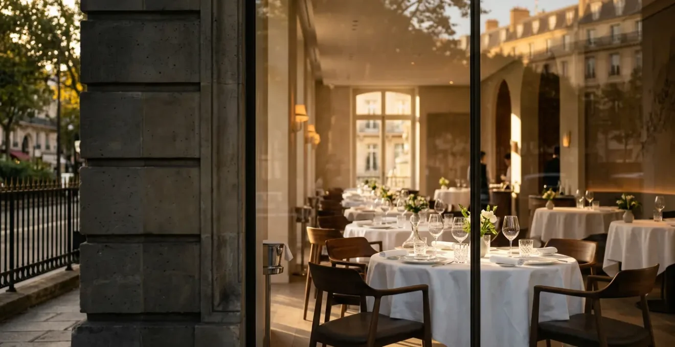 Service raffiné dans un restaurant étoilé avec une assiette gastronomique et un décor élégant